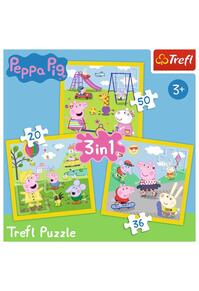Copertă produs Puzzle 3 în 1 (20+36+50 piese) „Happy day - Peppa Pig”