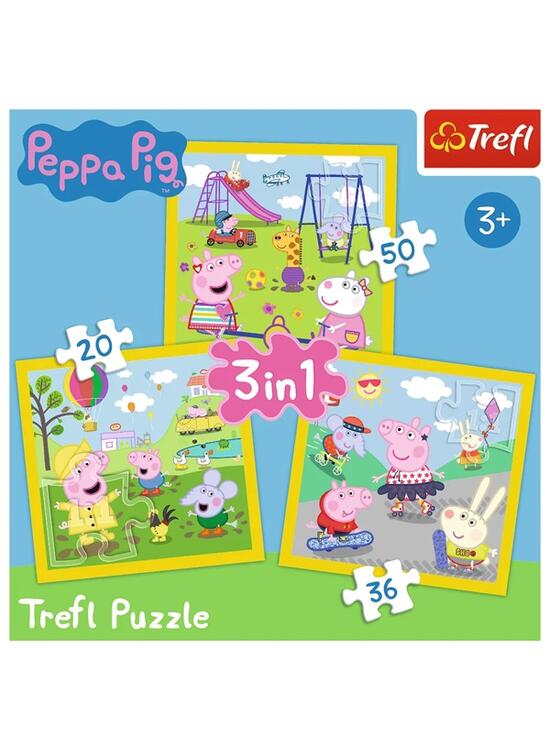 Copertă produs Puzzle 3 &icirc;n 1 (20+36+50 piese) &bdquo;Happy day - Peppa Pig&rdquo; - gallery big 1