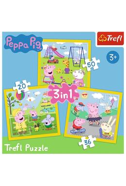 Copertă produs Puzzle 3 &icirc;n 1 (20+36+50 piese) &bdquo;Happy day - Peppa Pig&rdquo;