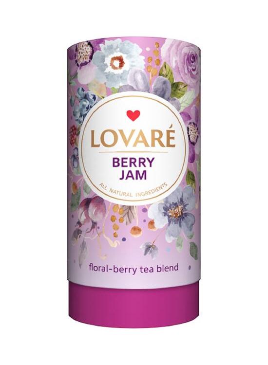 Copertă produs Tub de ceai Lovar&eacute; - Berry Jam: Amestec de hibiscus, fructe și petale de flori, cu aromă de fructe de pădure și vișine 80 g - gallery big 1