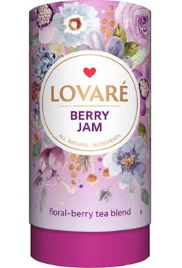 Copertă produs Tub de ceai Lovar&eacute; - Berry Jam: Amestec de hibiscus, fructe și petale de flori, cu aromă de fructe de pădure și vișine 80 g