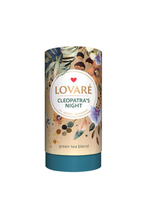 Copertă produs Tub de ceai Lovar&eacute; - Cleopatra's Night: Amestec de ceai verde, petale de flori și fructe 80 g