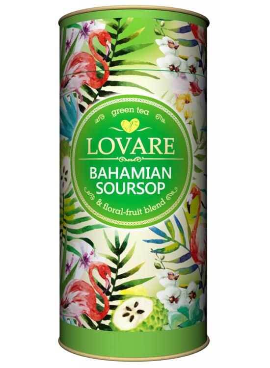 Copertă produs Tub de ceai Lovar&eacute; - Bahamian Soursop: Amestec de ceai verde, soursop (graviola) și petale de flori 80 g - gallery big 1