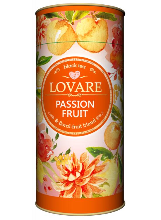 Copertă produs Tub de ceai Lovar&eacute; - Passion Fruit: Amestec de ceai negru, plante și fructe 80 g - gallery big 1
