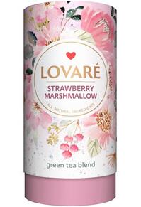 Copertă produs Tub de ceai Lovar&eacute; - Strawberry Marshmallow: Amestec de ceai verde, căpșuni și petale de albăstrele 80 g
