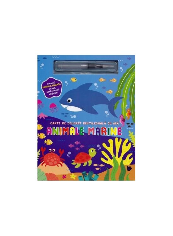 Copertă produs Animale marine. Carte de colorat reutilizabilă cu apă - gallery big 1