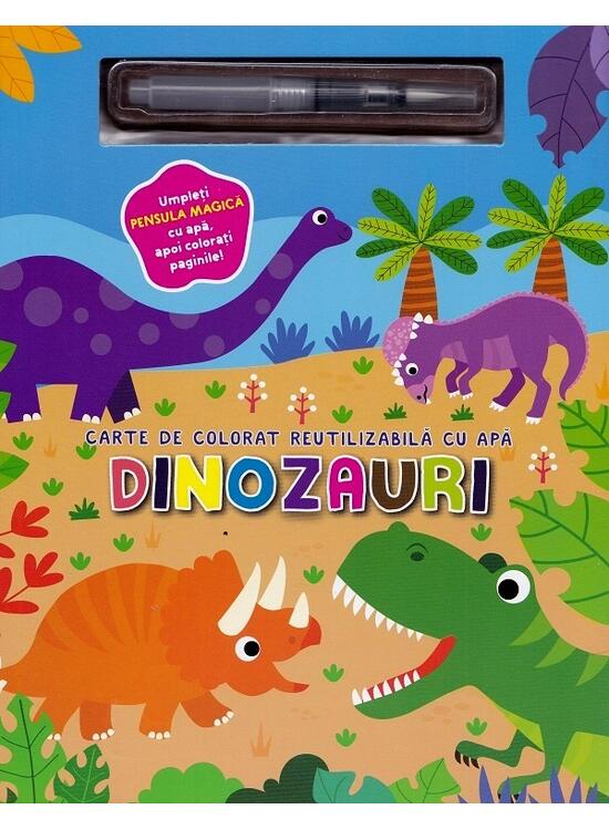 Copertă produs Dinozauri. Carte de colorat reutilizabilă cu apă - gallery big 1