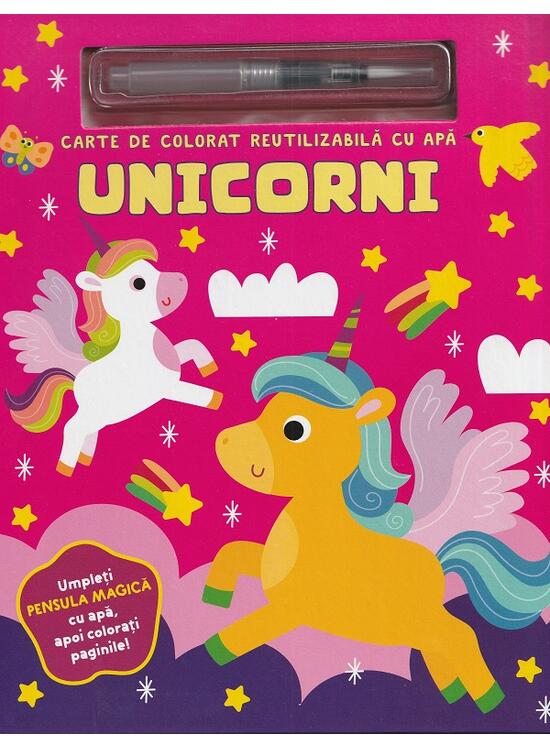 Copertă produs Unicorni. Carte de colorat reutilizabilă cu apă - gallery big 1