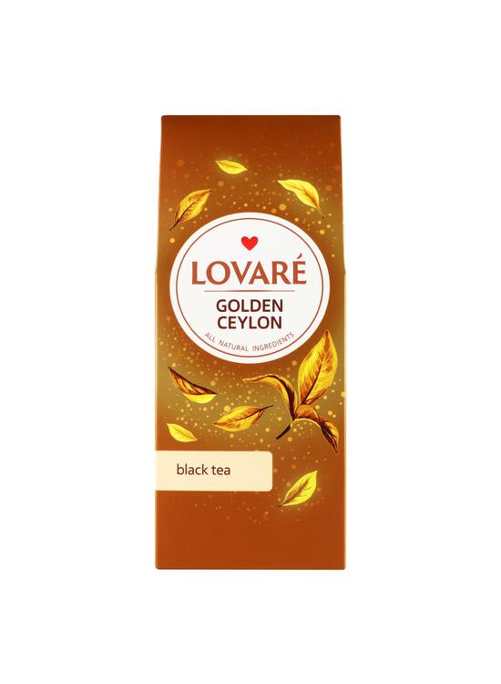 Copertă produs Cutie ceai cu frunze &icirc;ntregi Lovar&eacute; - Golden Ceylon: ceai negru de Ceylon 80 g - gallery big 1