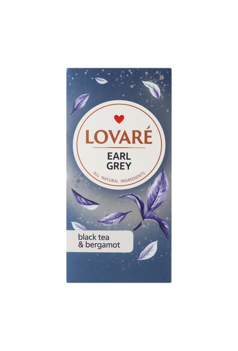Copertă produs Cutie ceai cu 24 pliculețe Lovar&eacute; - Earl Grey: ceai negru cu bergamotă 48 g