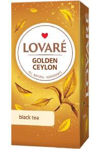 Copertă produs Cutie ceai cu 24 pliculețe Lovar&eacute; - Golden Ceylon: ceai negru de Ceylon 48 g
