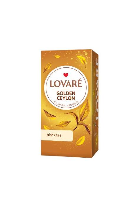 Copertă produs Cutie ceai cu 24 pliculețe Lovar&eacute; - Golden Ceylon: ceai negru de Ceylon 48 g