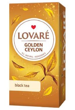 Copertă produs Cutie ceai cu 24 pliculețe Lovar&eacute; - Golden Ceylon: ceai negru de Ceylon 48 g