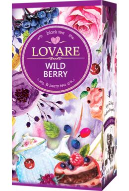 Copertă produs Cutie ceai cu 24 pliculețe Lovar&eacute; - Wild Berry: amestec de ceai negru și fructe de pădure 48 g