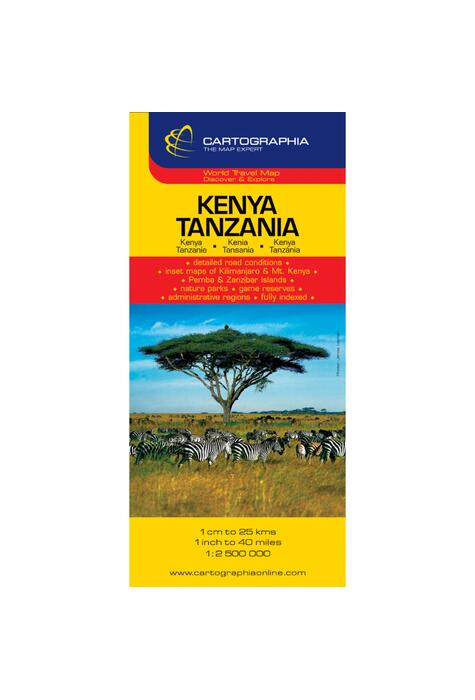 Copertă produs Hartă rutieră Kenya, Tanzania