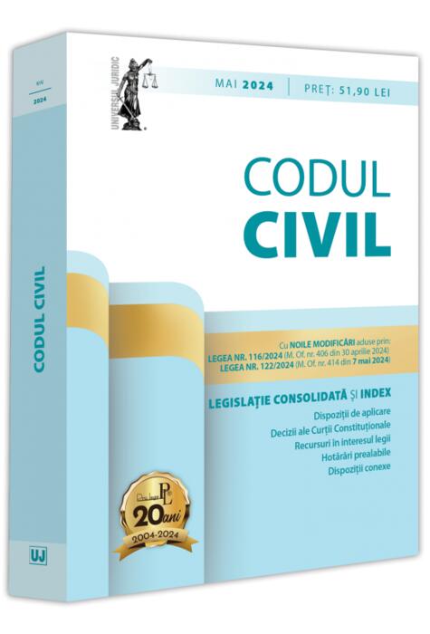 Copertă produs Codul civil. Legislație consolidată și index (mai 2024)