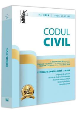Copertă produs Codul civil. Legislație consolidată și index (mai 2024)