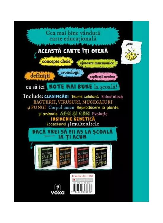 Copertă produs Tot ce trebuie să știi ca să fii as la biologie. Ghid de studiu complet pentru gimnaziu - gallery big 2