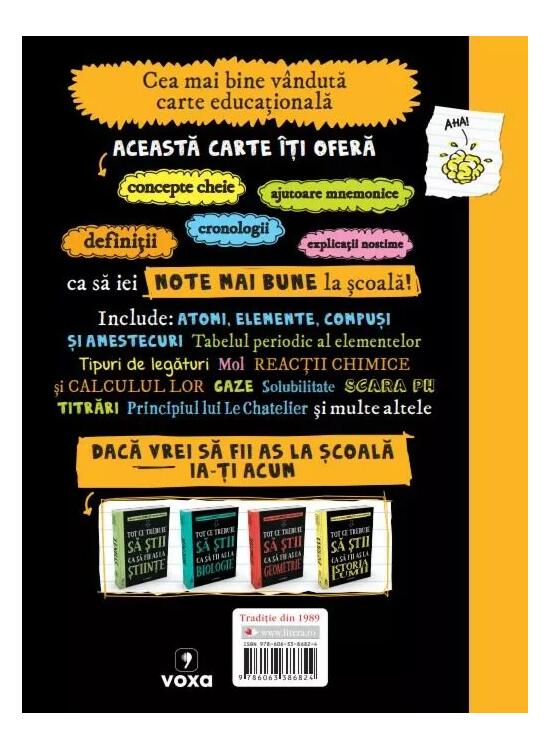 Copertă produs Tot ce trebuie să știi ca să fii as la chimie. Ghid de studiu complet pentru gimnaziu - gallery big 2