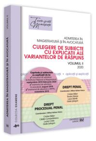 Copertă produs Admiterea &icirc;n magistratură și &icirc;n avocatură. Culegere de subiecte cu explicații ale variantelor de răspuns. Drept penal - 2024