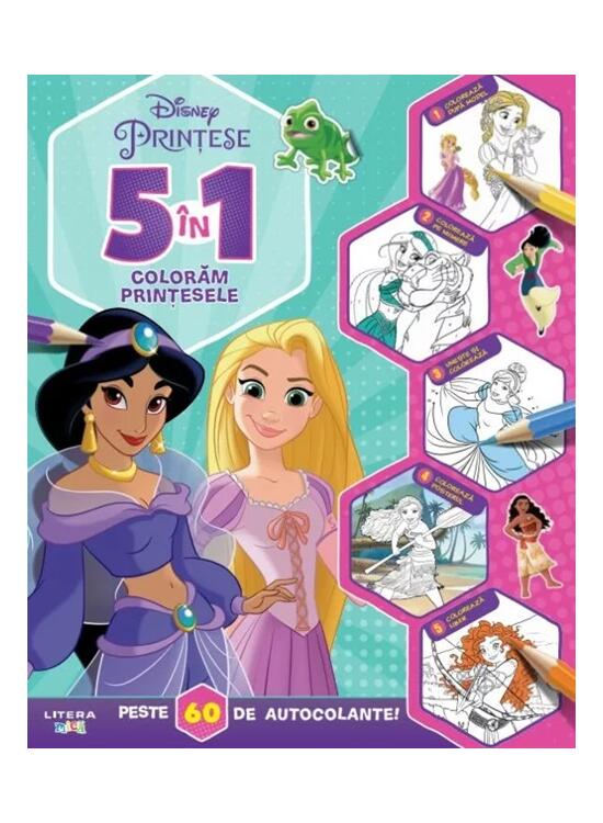Copertă produs Disney. Prințese. 5 &icirc;n 1. Colorăm prințesele - gallery big 1