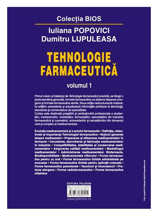 Copertă produs Tehnologie farmaceutică (Vol. 1) - gallery big 2