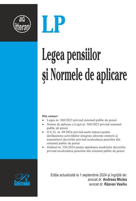 Copertă produs Legea pensiilor și Normele de aplicare