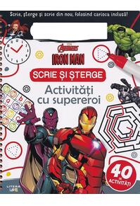 Copertă produs Marvel. Avengers. Iron Man. Scrie și șterge. Activități cu supereroi