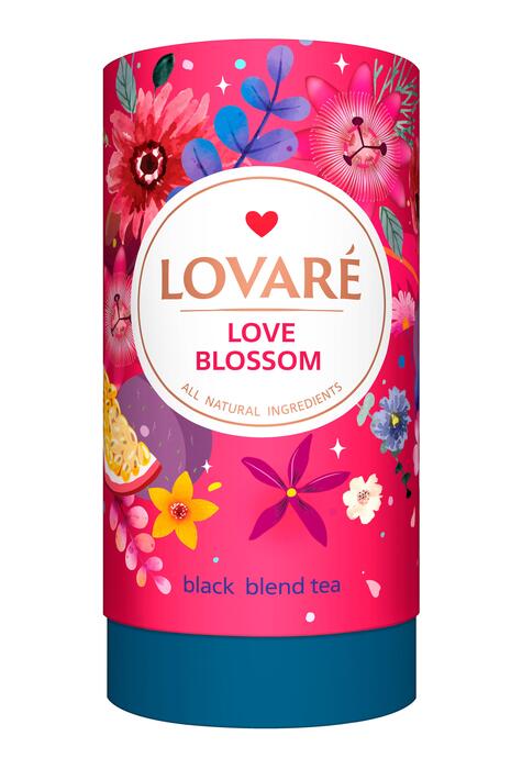 Copertă produs Tub de ceai Lovar&eacute; - Love Blossom: Amestec de ceai negru 80 g