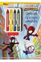 Imagine produs Disney. Marvel. Păienjenelul și prietenii lui uimitori. Carte de colorat cu 4 creioane cerate