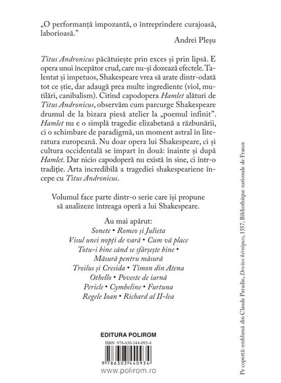 Copertă produs Shakespeare interpretat de Adrian Papahagi. Ediția a II-a - gallery big 2
