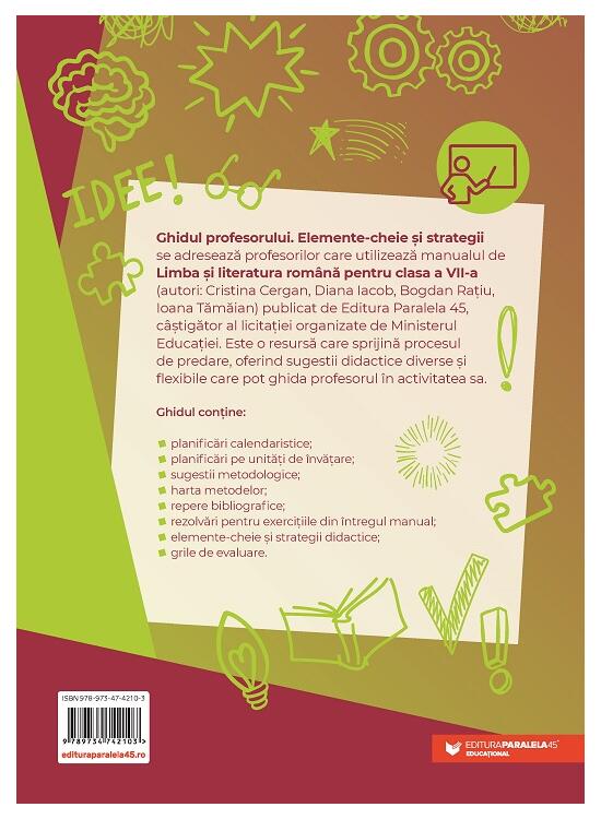 Copertă produs Ghidul profesorului. Elemente-cheie și strategii. Limba și literatura rom&acirc;nă. Clasa a VII-a - gallery big 2