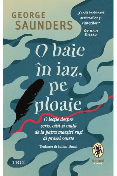 O baie &icirc;n iaz, pe ploaie