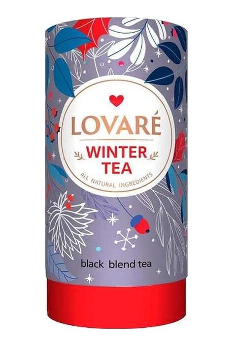 Copertă produs Tub de ceai Lovar&eacute; - Winter Tea: Amestec de ceai negru, fructe şi petale de flori, cu aromă de kaki, șofran și pepene galben 80g