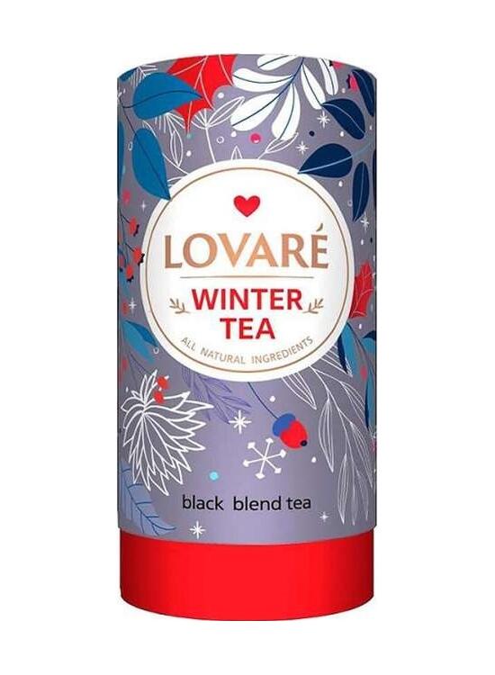 Copertă produs Tub de ceai Lovar&eacute; - Winter Tea: Amestec de ceai negru, fructe şi petale de flori, cu aromă de kaki, șofran și pepene galben 80g - gallery big 2