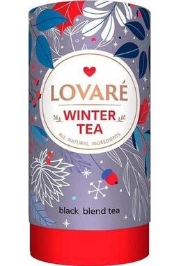 Copertă produs Tub de ceai Lovar&eacute; - Winter Tea: Amestec de ceai negru, fructe şi petale de flori, cu aromă de kaki, șofran și pepene galben 80g
