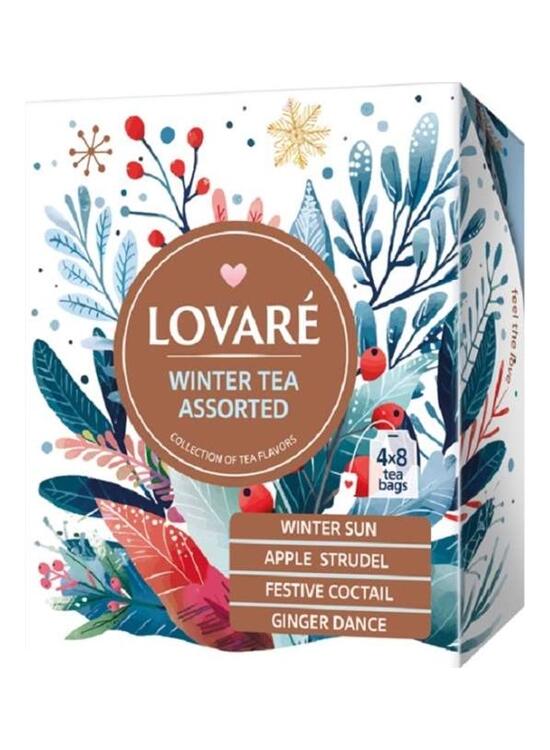 Copertă produs Cutie cu 32 pliculețe Lovar&eacute; - Winter Tea Assorted: amestec de ceai negru, plante și fructe 64 g - gallery big 2