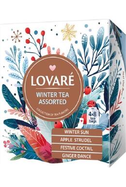 Copertă produs Cutie cu 32 pliculețe Lovar&eacute; - Winter Tea Assorted: amestec de ceai negru, plante și fructe 64 g