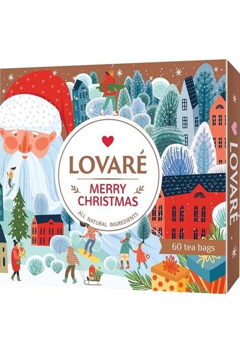 Copertă produs Set de ceai Lovar&eacute; Merry Christmas - Cutie cu 60 pliculețe a c&acirc;te 12 arome, 112,5 g