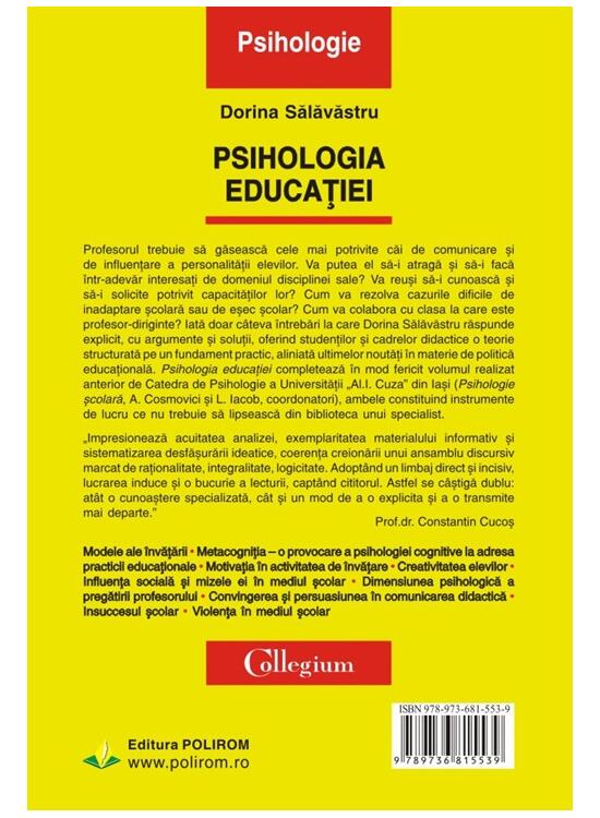 Copertă produs Psihologia educaţiei - gallery big 2