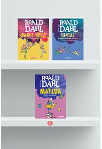 Copertă produs Pachet Charlie şi fabrica de ciocolată, Charlie și Marele Ascensor de Sticlă și Matilda