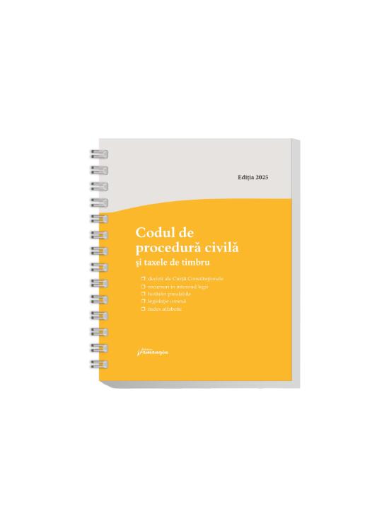 Copertă produs Codul de procedură civilă și taxele de timbru. Actualizat la 8 ianuarie 2025 - spiralat - gallery big 1