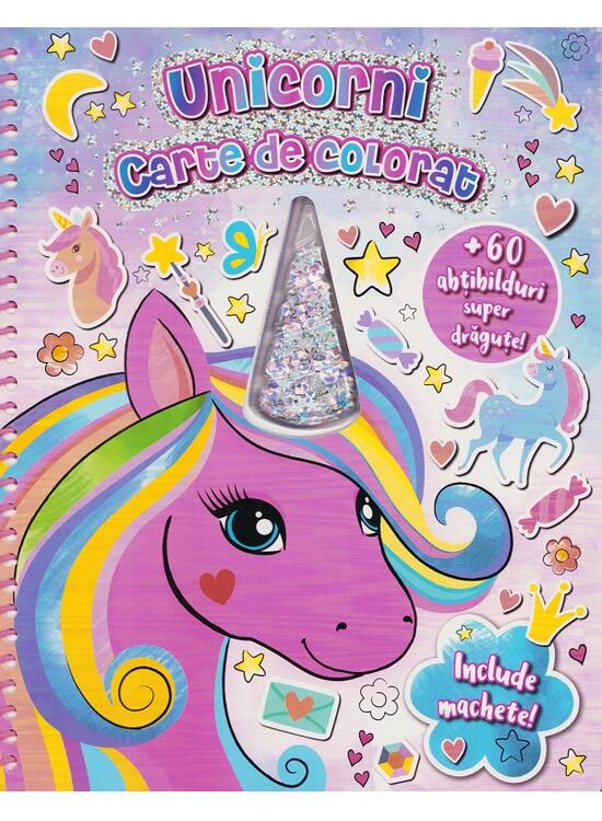 Copertă produs Unicorni. Carte de colorat cu machete - gallery big 1
