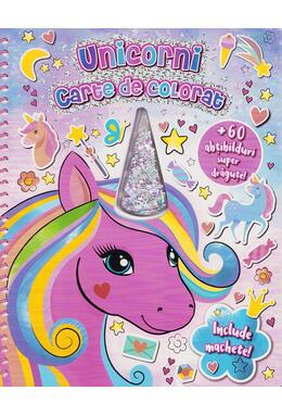 Copertă produs Unicorni. Carte de colorat cu machete