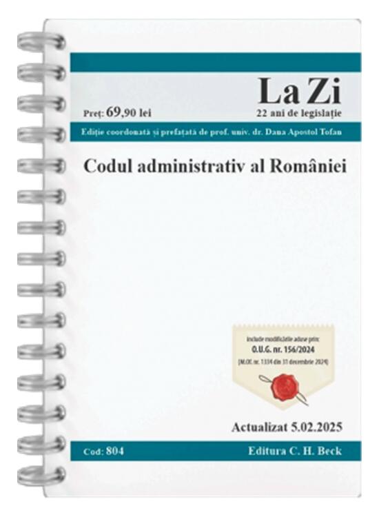 Copertă produs Codul administrativ al Rom&acirc;niei. Cod 804. Actualizat la 5.02.2025 - gallery big 1