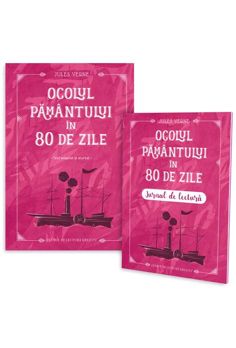 Copertă produs Ocolul Pământului în 80 de zile + jurnal de lectură