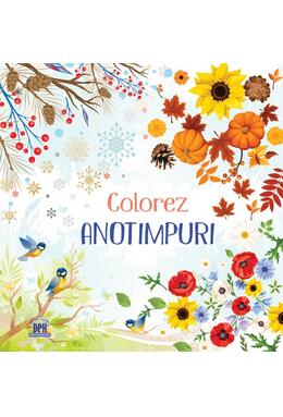 Copertă produs Colorez anotimpuri - carte de colorat + 12 creioane colorate
