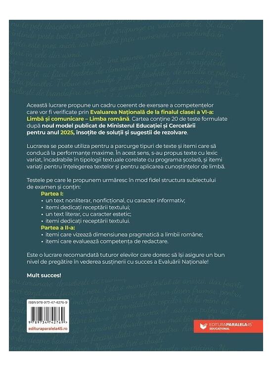 Copertă produs Evaluarea Națională de la finalul clasei a VI-a. Limbă şi comunicare, Limba română - gallery big 2