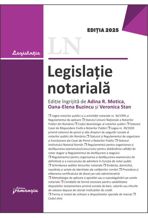 Copertă produs Legislație notarială
