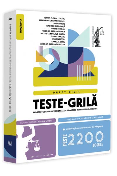 Teste-grilă, minispețe pentru examenele de admitere &icirc;n profesiile juridice. Drept civil. 2025